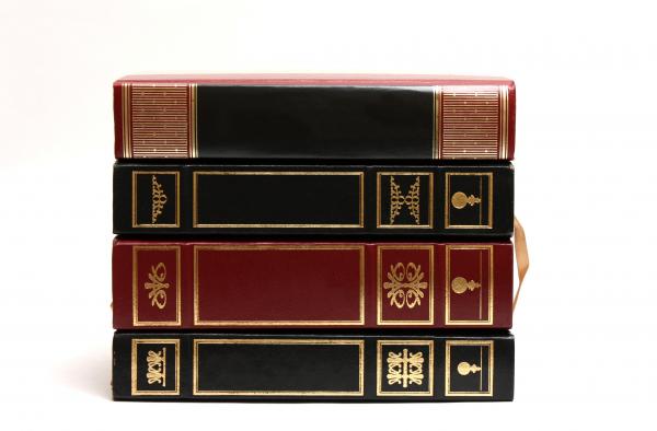 A stack of blank books