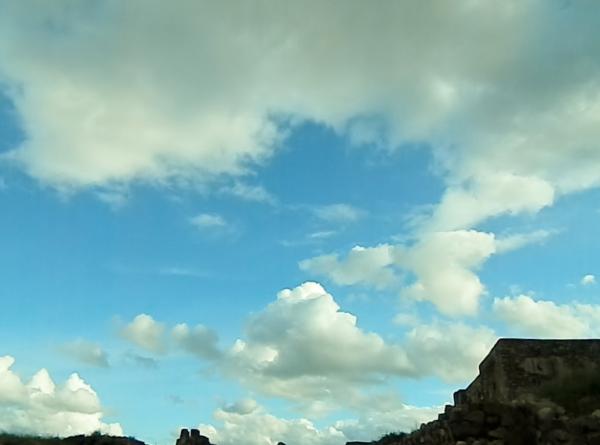 A white cloudy sky