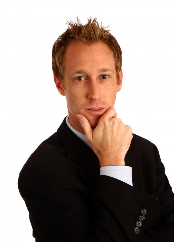 A young businessman in a suit
