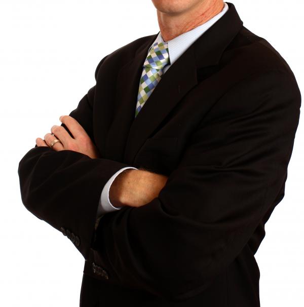 A young businessman in a suit