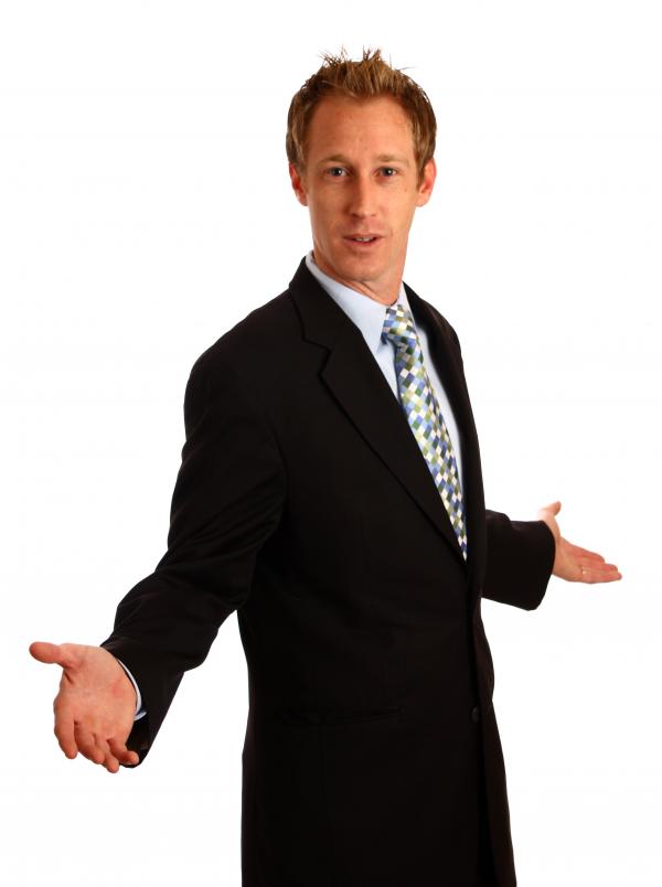 A young businessman in a suit