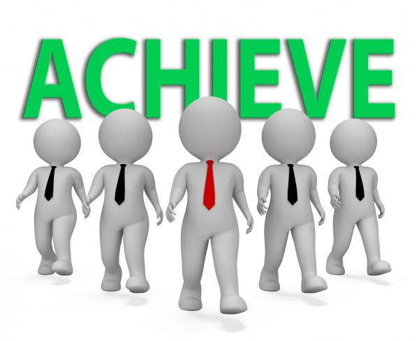Achieve Businessmen Indicates Entrepreneur Commercial And Executive 3d