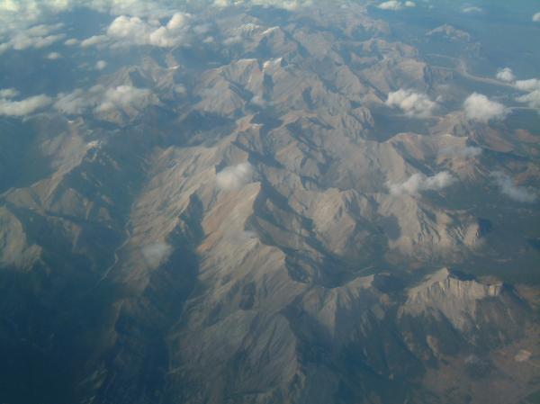 Aerial of Canadian rockies, Alberta