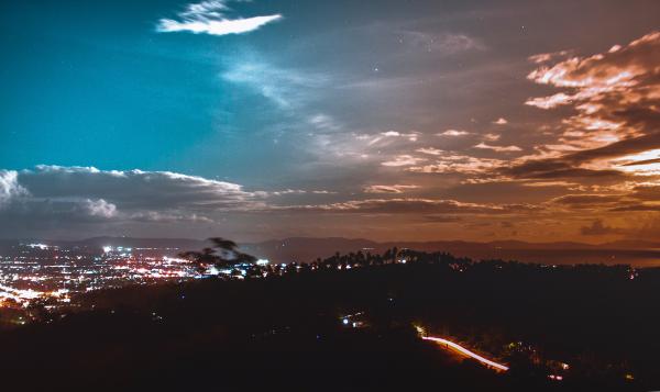 Aerial Photo of City Lights