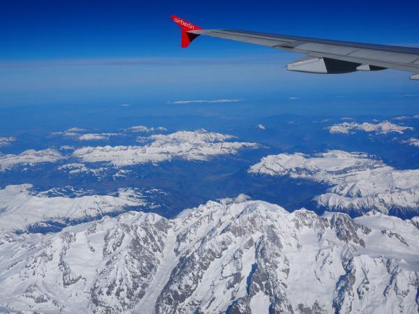 Aerial View of Landscape Against Blue Sky