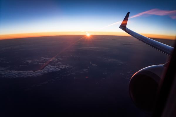 Aerial View of White Clouds during Sunset