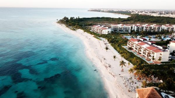 Aerial View of White Sand Beach