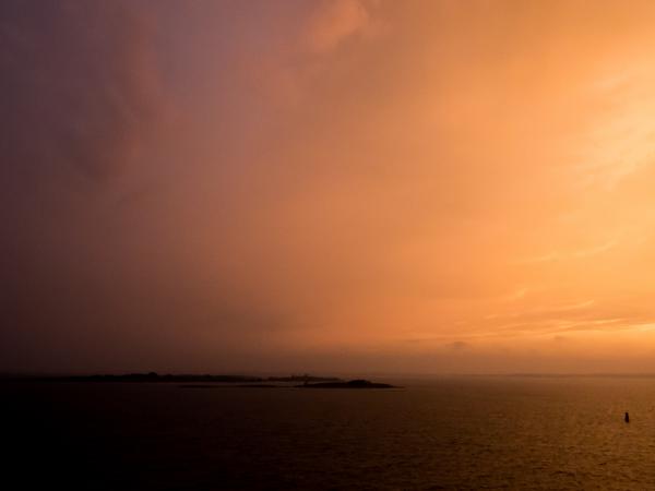 After the rain sunset skies