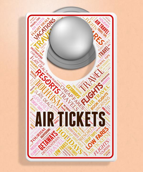 Air Tickets Indicates Flying Retail And Airplane