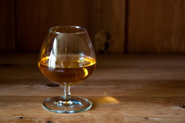 Alcohol in round glass