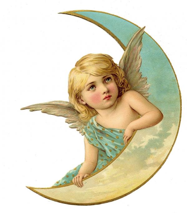 Angel on moon