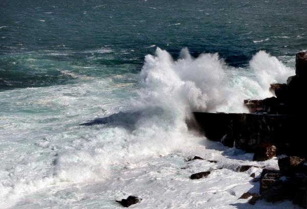 Angry is the sea.