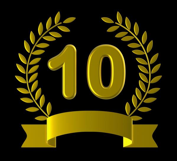 Anniversary Ten Indicates Birthday Party And Anniversaries