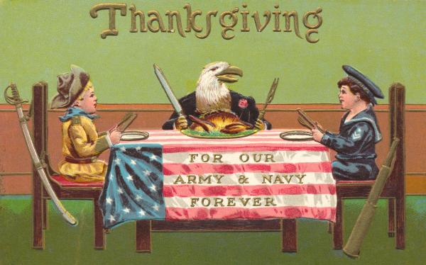 Antique Patriotic Thanksgiving Card