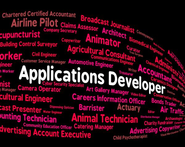 Applications Developer Shows Program Career And Softwares