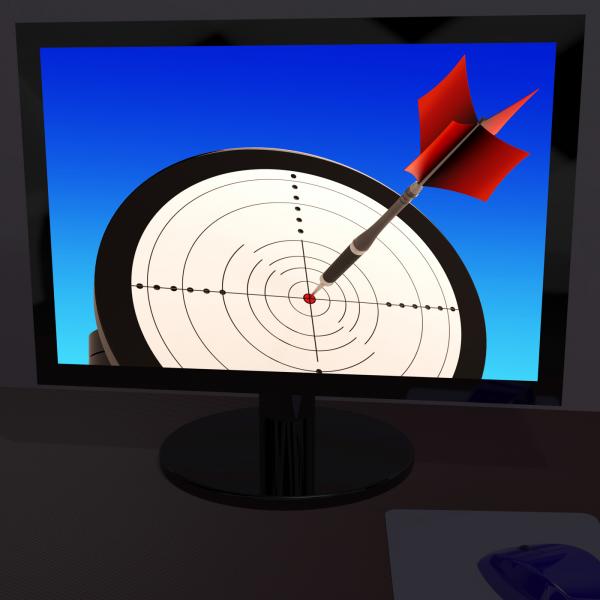 Arrow Aiming On Monitor Showing Performance