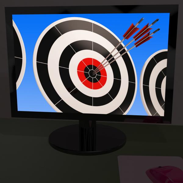 Arrows On Monitor Showing Efficiency