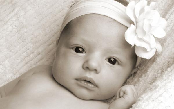 Baby Covered by White Towel Grayscale Photography