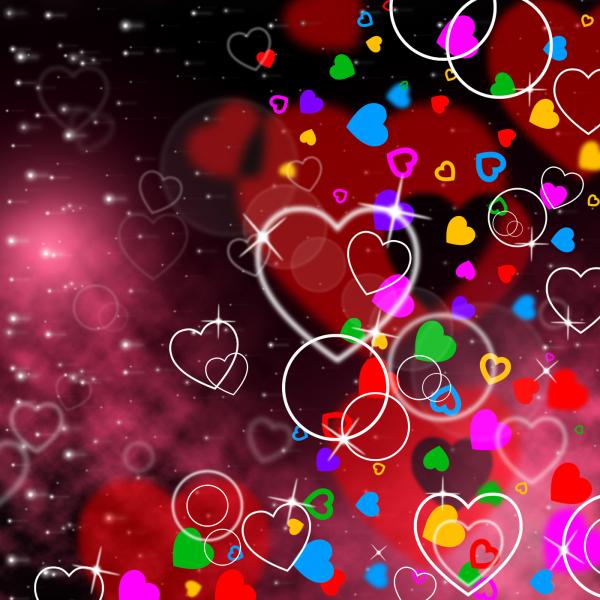 Background Heart Means Valentines Day And Affection