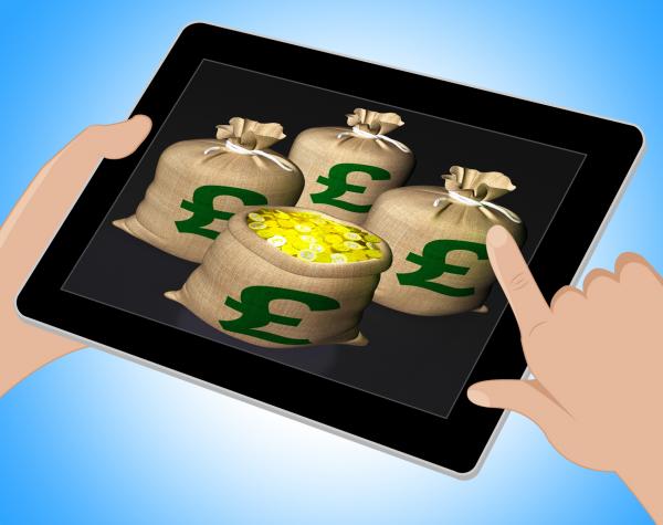 Bag Of Coins Shows British Savings Tablet