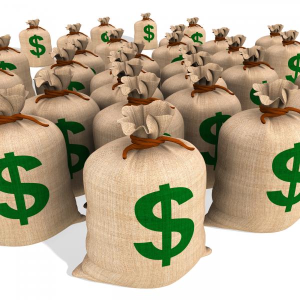 Bags Of Money Showing American Finances