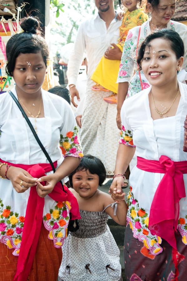 Balinese family at hindu celebration
