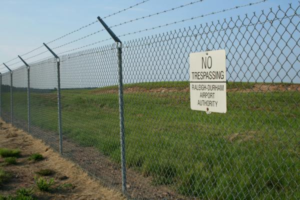 Barbed wire fence