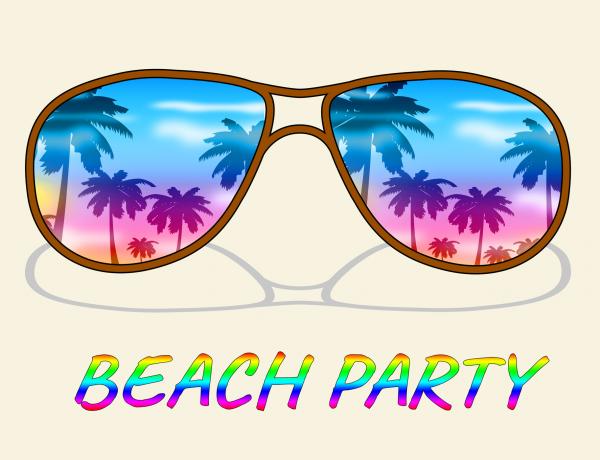 Beach Party Indicates Ocean Parties And Fun