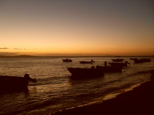 Beach, sunset and Boats