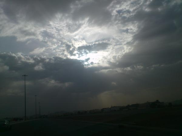 Beautiful clouds between the sun