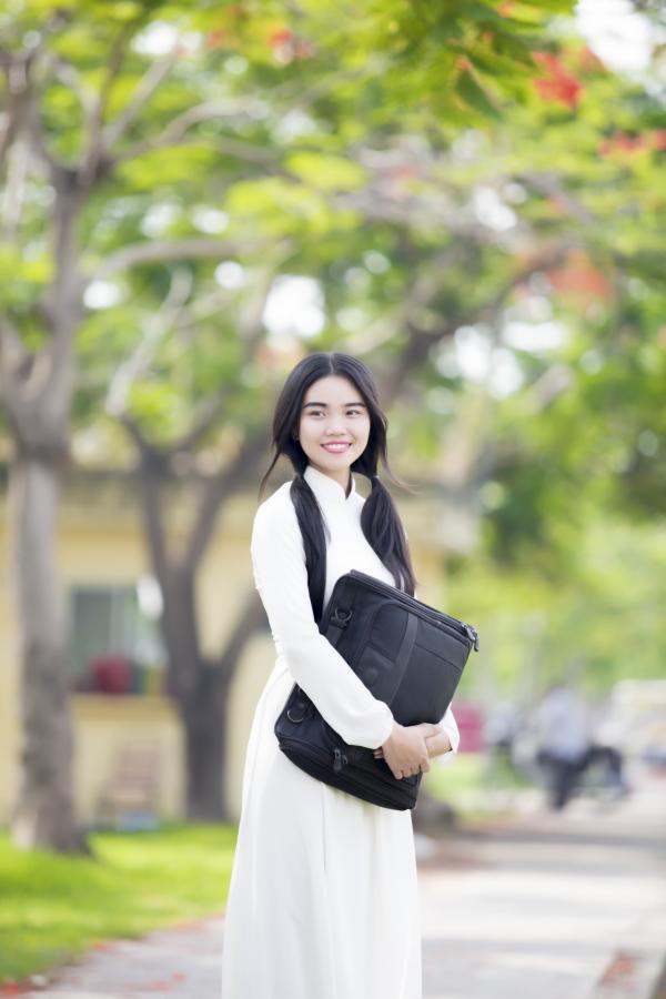 Beautiful girl with a bag