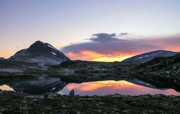 Beautiful Sunset in the Norwegian Mountains