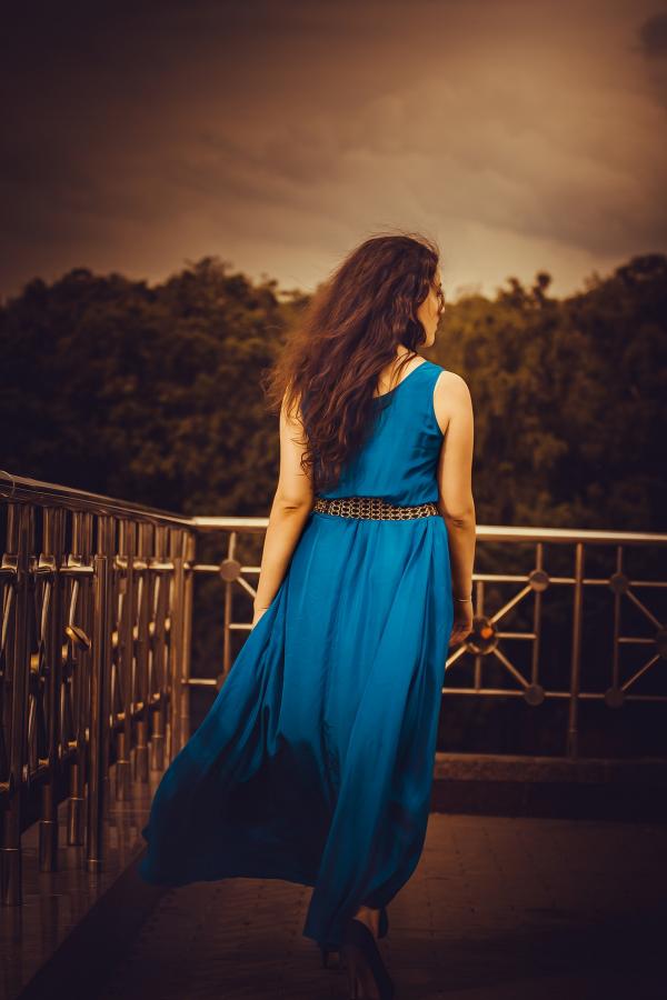 Beauty in Blue Dress
