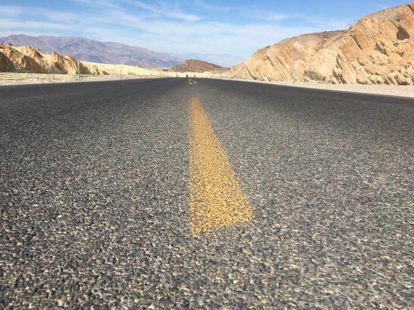 Belly on the Road in Death Valley
