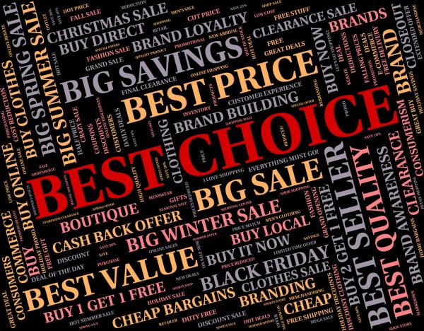 Best Choice Indicates Number One And Buy