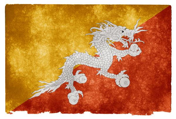 Bhutan Grunge Flag