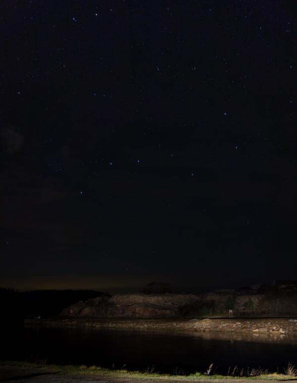 Big Dipper over Sandvik - in headlights