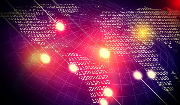 Binary Map on Abstract Background - Financial Data Concept