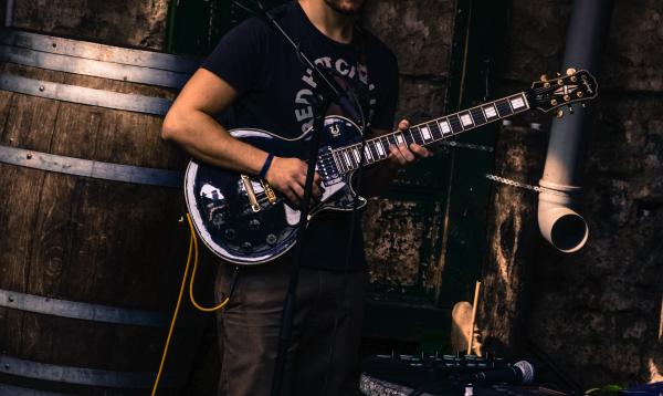 Black and White Les Paul Electric Guitar