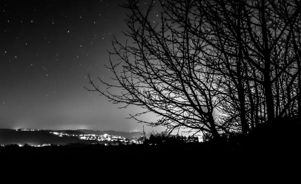 Black and White Night Sky