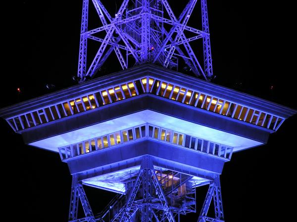 Black and White Tower during Nighttime