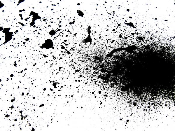 Black ink splatter