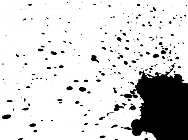 Black ink splatter