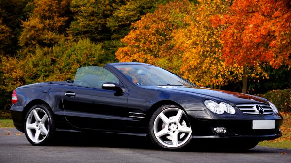 Black Mercedes Benz Convertible Coupe Sl Class