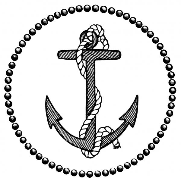 Black old anchor