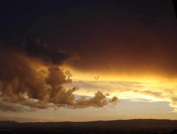 Black Yellow and White Clouds