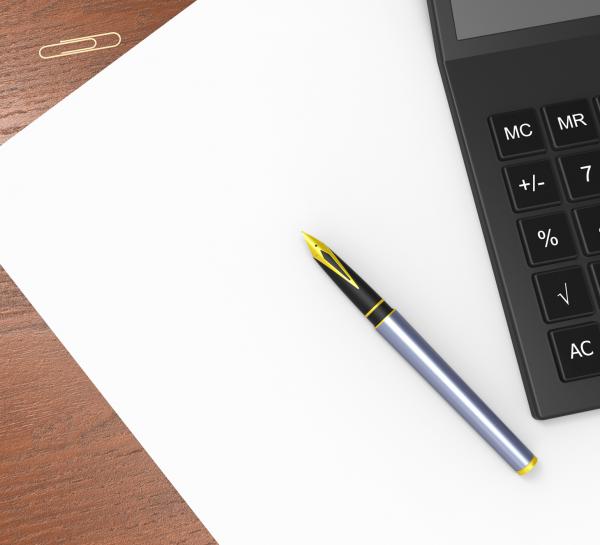 Blank Paper And Calculator Shows Calculating Copyspace Statistics