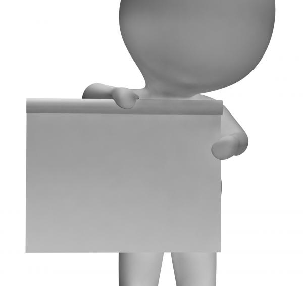 Blank White Board With Copyspace Including 3d Character