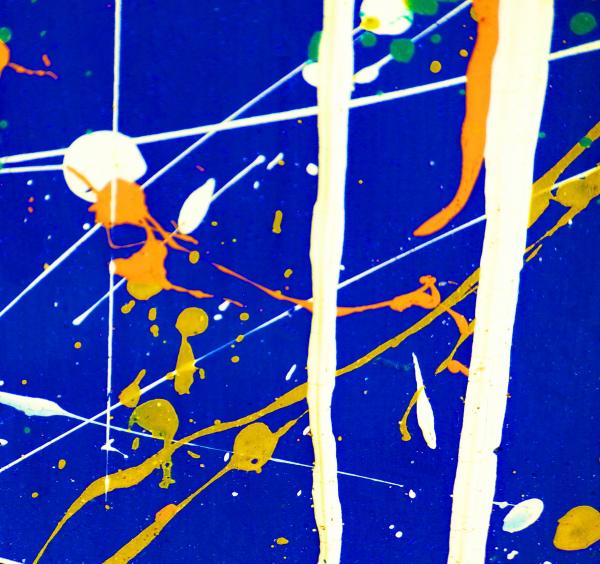 Blue and White Paint Splatter