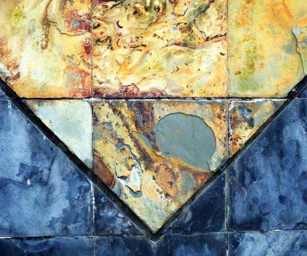 Blue and Yellow Concrete Background